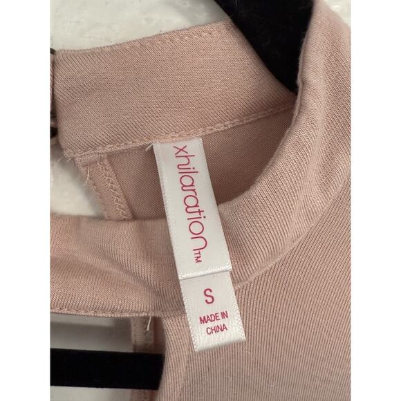 Xhilaration Womens Small Lace Sleeve Blush Pink Indie Romantic Fairy Grunge Top - Picture 6 of 7